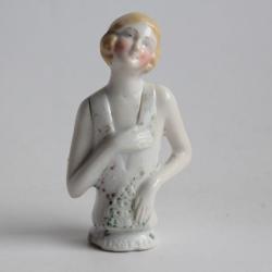 Demi figurine porcelaine Femme Art Déco