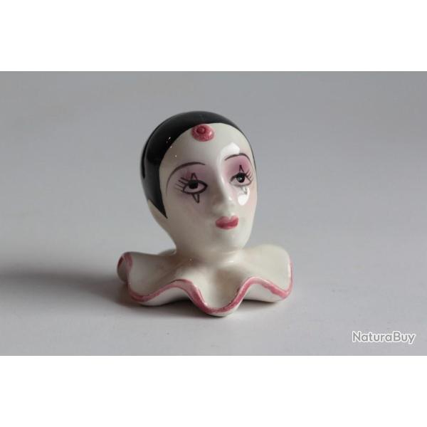 Porte menu Tte de pierrot cramique