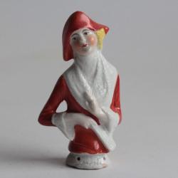 Demi figurine porcelaine Femme tenant un éventail