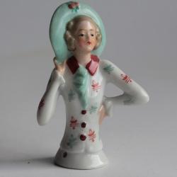 Demi figurine porcelaine Femme Art d&eacute;co