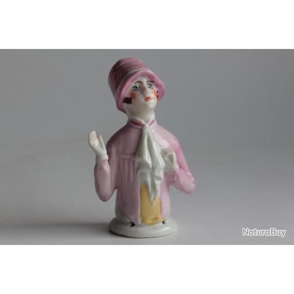 Demi figurine porcelaine Femme Gar�onne Art d�co