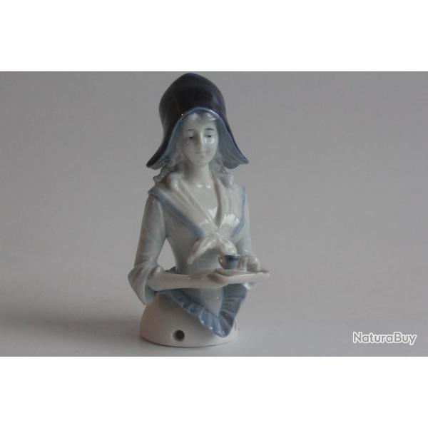 Demi figurine porcelaine bleue Chocolati�re Galluba & Hofmann