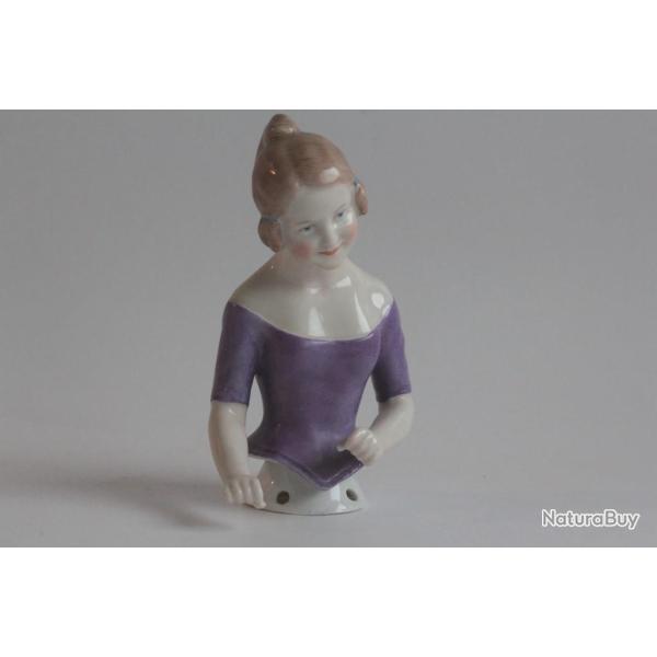 Demi figurine porcelaine Femme Gebr�der Heubach Allemagne