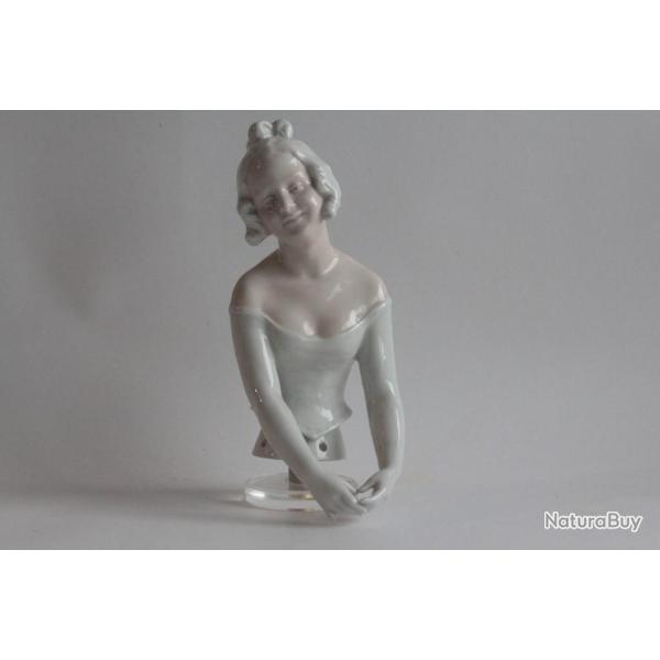 Grande Demi figurine porcelaine Femme Gebr�der Heubach Allemagne