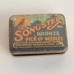 Ancienne bo&icirc;te aiguilles Gramophone Songster bronze pick-up needles