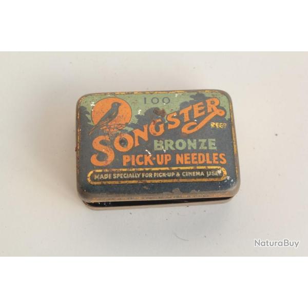 Ancienne bo�te aiguilles Gramophone Songster bronze pick-up needles