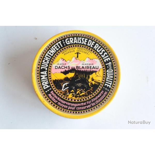 Ancienne bo�te t�le Graisse de Russie Dachs Blaireau