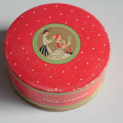Ancienne bo&icirc;te &agrave; poudre Three Flowers Richard Hudnut