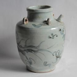 Jarre verseuse c&eacute;ramique Dragon bleu cobalt Chine Vietnam