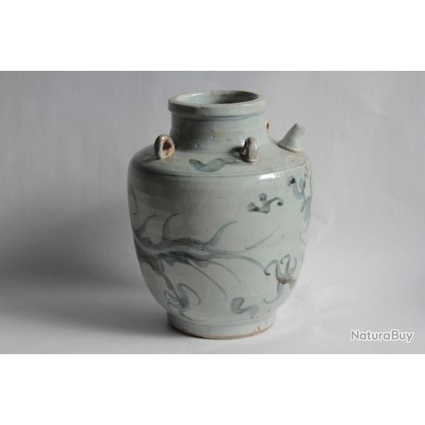 Jarre verseuse c�ramique Dragon bleu cobalt Chine Vietnam