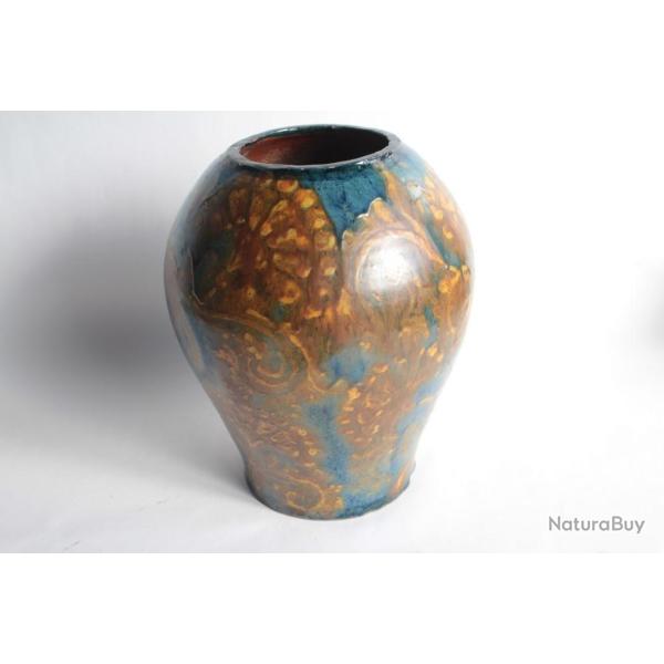 Vase terre verniss�e Ren� NICOLE Poterie Savoyarde