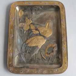 Plat régule Grues Fleurs Poisson Japon