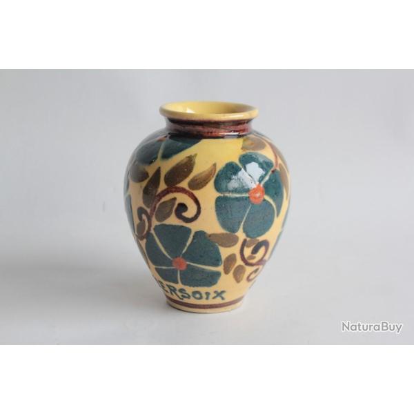 Vase terre verniss�e Ren� NICOLE Poterie Le pavillon Versoix
