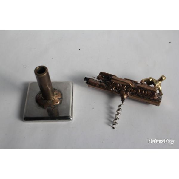 Tire-bouchon Sculpture bronze Chien