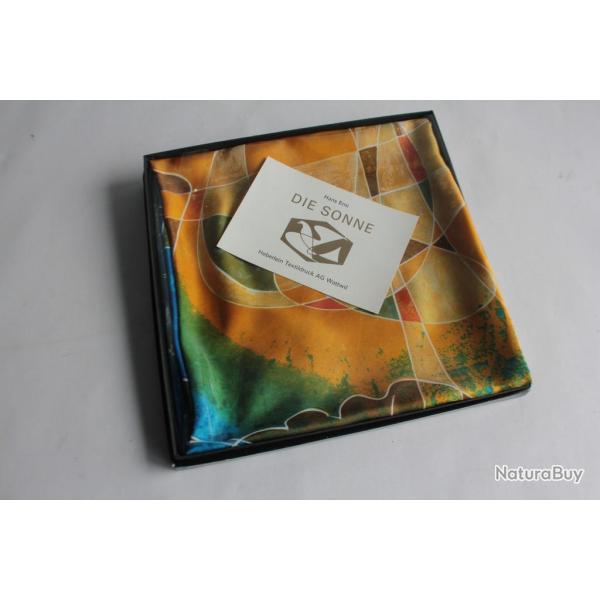 Hans Erni Foulard soie Peace on earth 1967