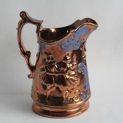 Pichet fa&iuml;ence Jersey Danseurs Allertons Longton XIXe si&egrave;cle