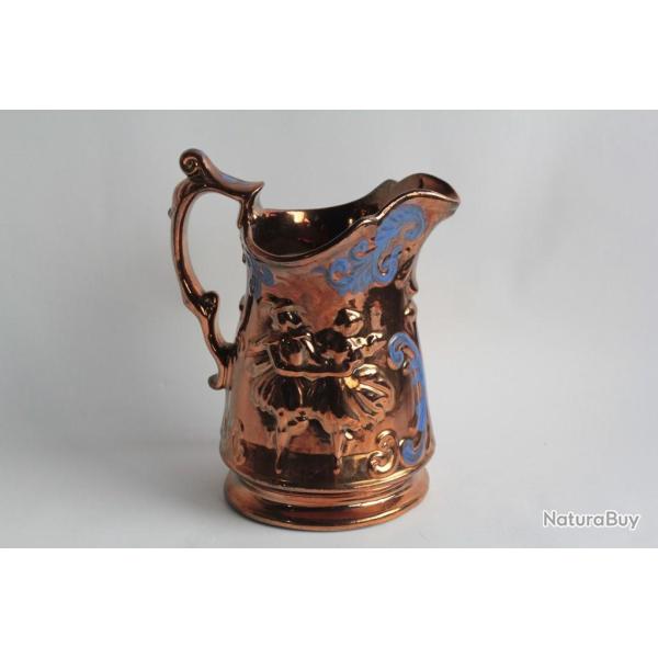 Pichet fa�ence Jersey Danseurs Allertons Longton XIXe si�cle