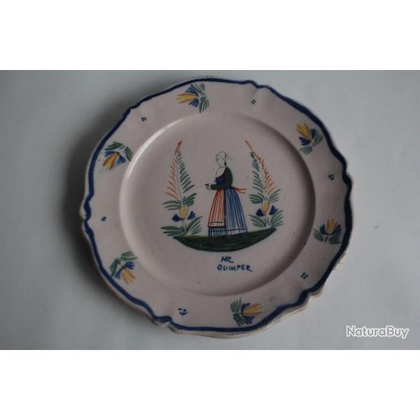 Assiette fa�ence HR Quimper Bretonne