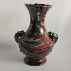 Vase terre cuite verniss&eacute;e b&eacute;liers SCR