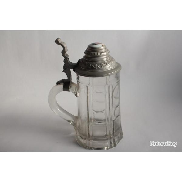 Chope � bi�re allemande peinture miniature portrait