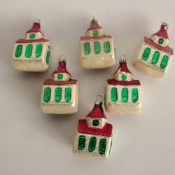 Lot Ancienne D&eacute;coration No&euml;l 6 Maisons Christmas Ornament Santa