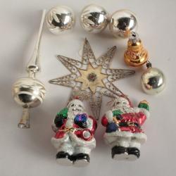 Lot 9 D&eacute;coration No&euml;l Boules divers verre Christmas Ornament Santa