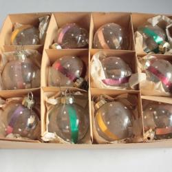 Lot 12 D&eacute;coration No&euml;l Boules verre Christmas Ornament Santa