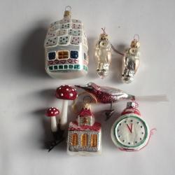 Lot 6 D&eacute;coration No&euml;l Divers verre Christmas Ornament Santa