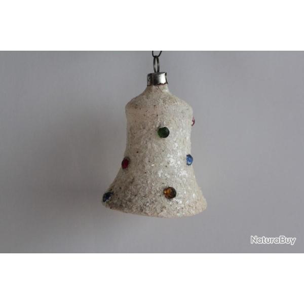 Ancienne D�coration No�l Cloche verre Christmas Ornament Santa