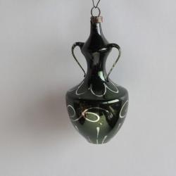 Ancienne D&eacute;coration No&euml;l Vase verre Christmas Ornament Santa