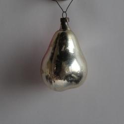 Ancienne D&eacute;coration No&euml;l Poire verre Christmas Ornament Santa