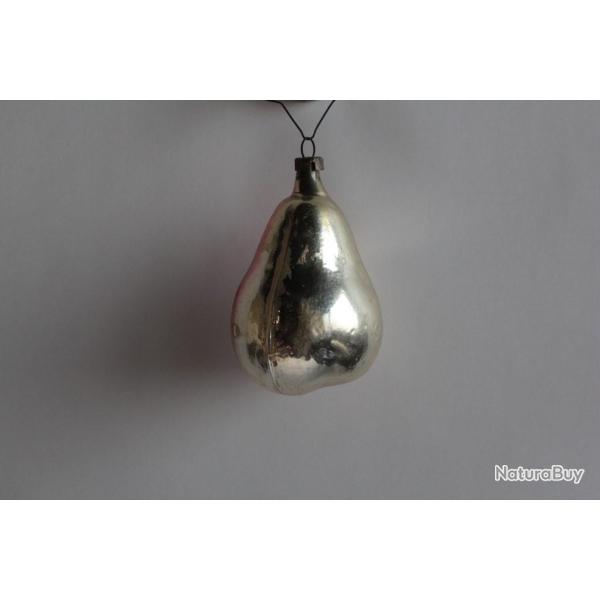 Ancienne D�coration No�l Poire verre Christmas Ornament Santa