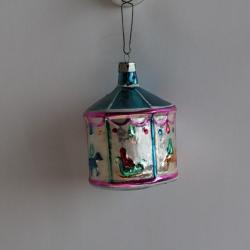 Ancienne D&eacute;coration No&euml;l verre Carrousel Christmas Ornament Santa