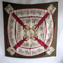 HERMES Foulard soie Les allures du cheval H. de Linar&egrave;s