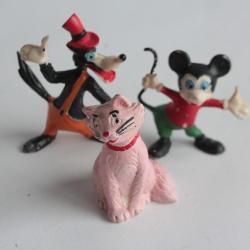 DISNEY anciennes figurines Little bad wolf Mickey Aristochat