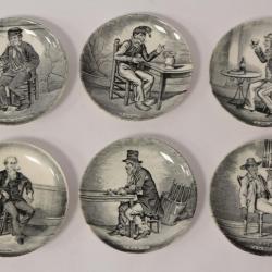 6 Petites assiettes Absinthe Rhum Cidre Eau-de-Vie Alcools Bistrot