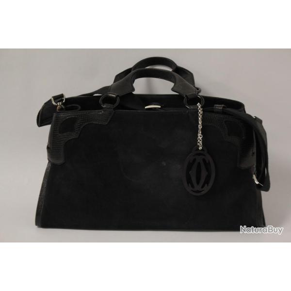 CARTIER Sac  main Marcello daim noir