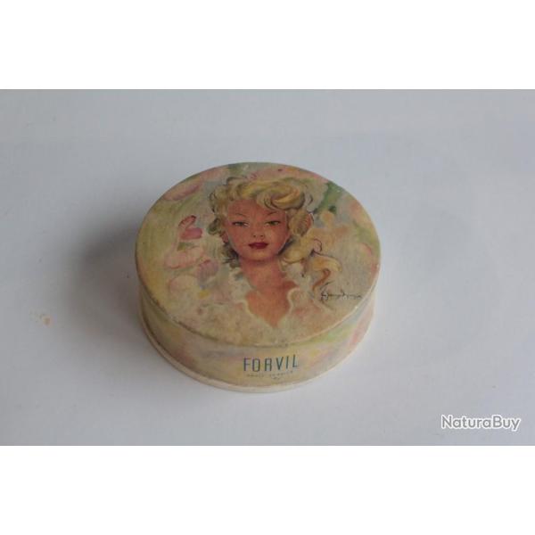 Ancienne bote publicitaire poudre Forvil parfum 5 fleurs