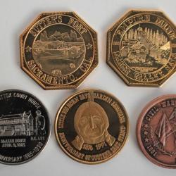 5 Jetons souvenir touristique du Wild west et colonisation Amérique