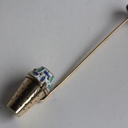 Passe th&eacute; argent vermeil et &eacute;maux Leningrad Russie