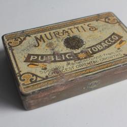 Boîte à Cigarettes tôle Muratti's public tobacco
