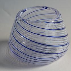 Vase verre soufflé filigrane Jari-Matti Solin Hippoglass Finlande