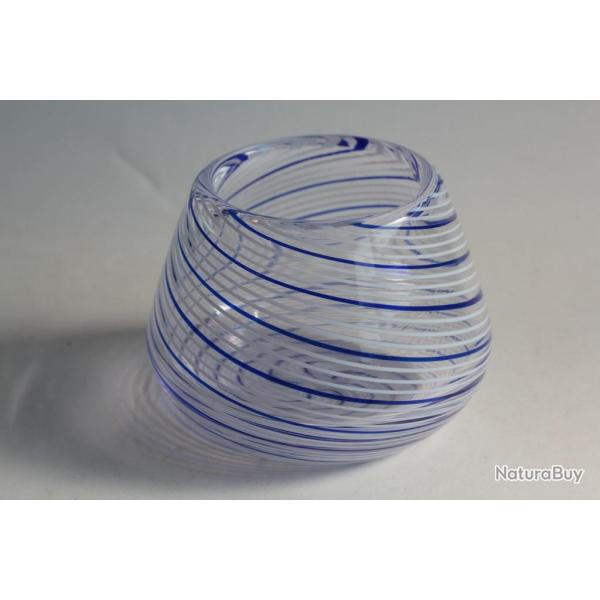 Vase verre souffl filigrane Jari-Matti Solin Hippoglass Finlande