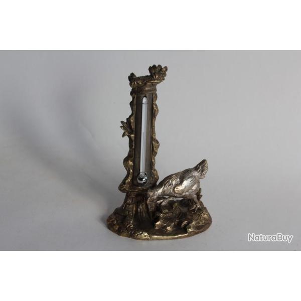 Thermomtre bronze XIXe sicle Poule