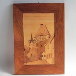 Tableau marqueterie bois F. BECK Châtenois Alsace