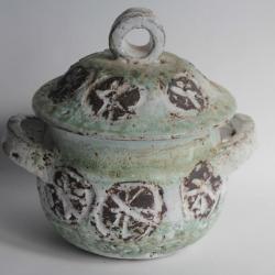 THIRY Albert Pot couvert c&eacute;ramique Vallauris