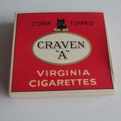 Boite &agrave; cigarettes Cork tipped Craven A virginia cigarettes