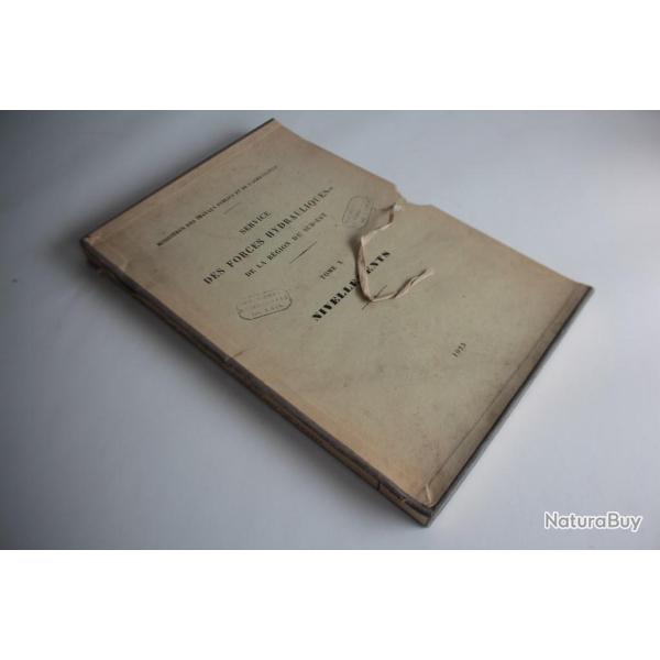Plan Service des forces hydraulique R�gion Sud Est T 10 nivellement 1923