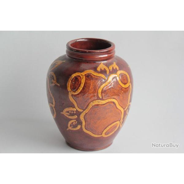 Paul Ami BONIFAS Vase terre vernisse Ferney Voltaire