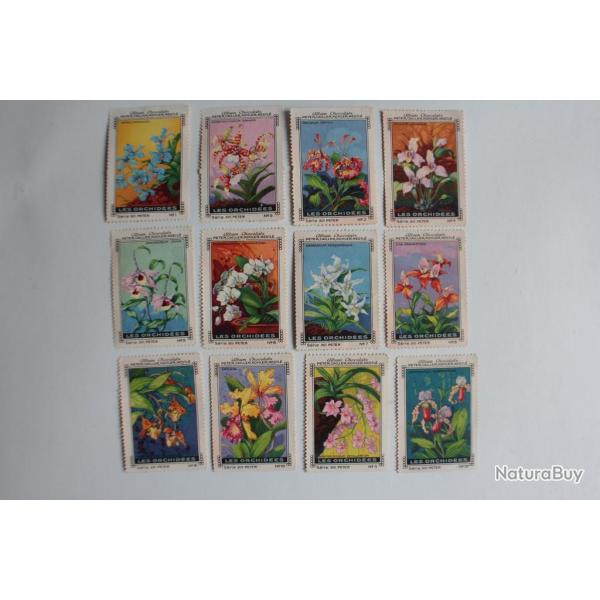 Vignettes ( 12 ) Chocolat Kohler - Cailler's les orchides Suisse